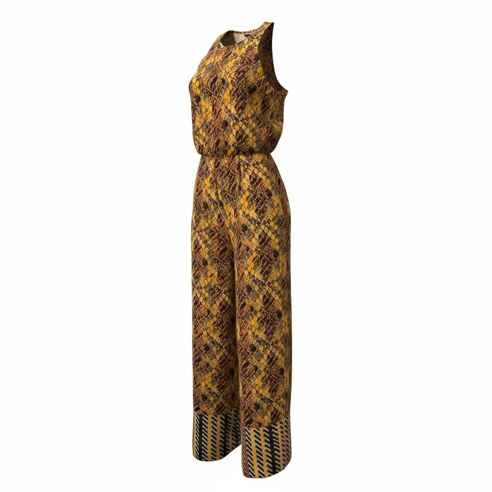 Anthropologie bl^k London  Yellow and Brown Patterned Jumpsuit